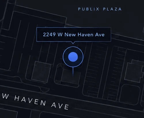 Map showing Suarez Services 98 Location 1 at 2249 W New Haven Ave, Melbourne, FL 32904